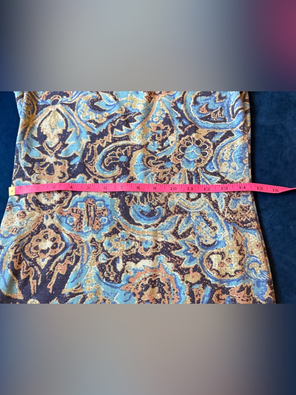 Peruvian Connection Blue and Brown Paisley Knit Top - Picture 4 of 8